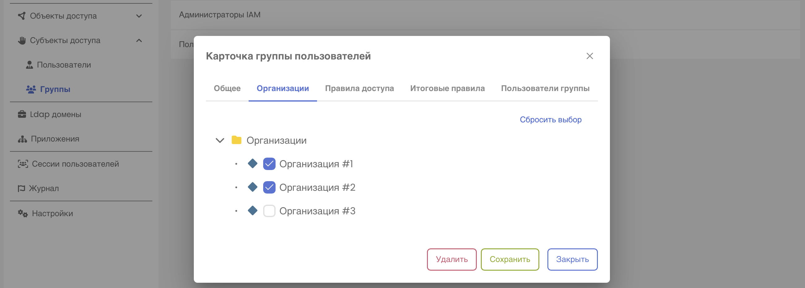4 admin groups orgs